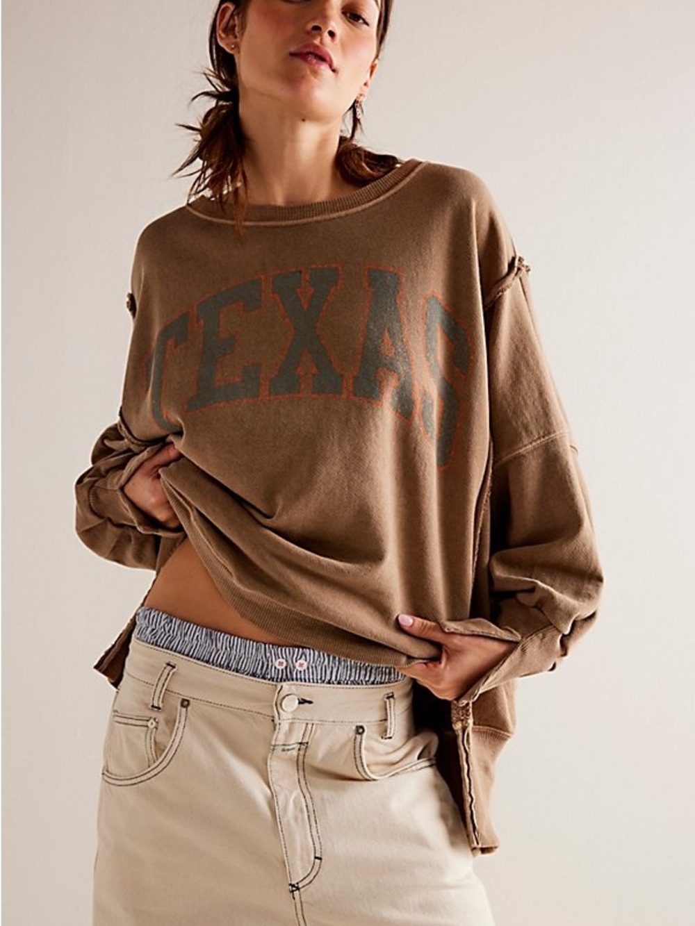 Free People Texas Graphic Camden Pullover